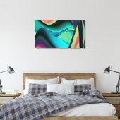 Futuristische Abstracte 3D Metallic Rainbow Art Canvas Afdruk (Insitu (Slaapkamer))