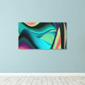 Futuristische Abstracte 3D Metallic Rainbow Art Canvas Afdruk (Insitu (Houten vloer))