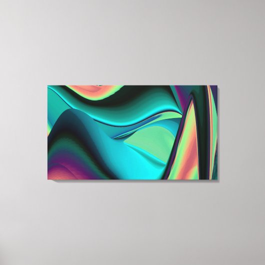 Futuristische Abstracte 3D Metallic Rainbow Art Canvas Afdruk (Voorkant)