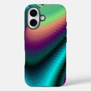 Futuristische Abstracte 3D Metallic Rainbow Art iPhone 16 Hoesje