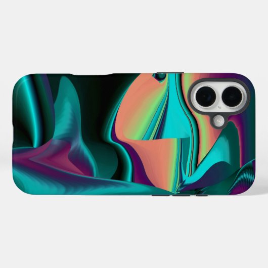 Futuristische Abstracte 3D Metallic Rainbow Art Case-Mate iPhone Case (Achterkant (horizontaal))