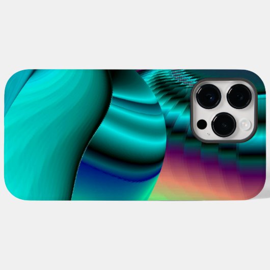 Futuristische Abstracte 3D Metallic Rainbow Art Case-Mate iPhone Case (Achterkant (horizontaal))