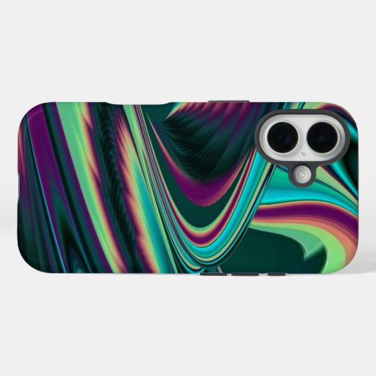 Futuristische Abstracte 3D Metallic Rainbow Art Case-Mate iPhone Case (Achterkant (horizontaal))
