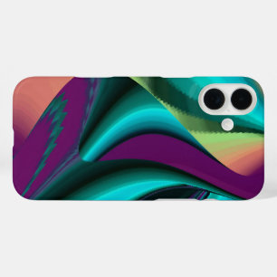 Futuristische Abstracte 3D Metallic Rainbow Art iPhone 16 Plus Hoesje