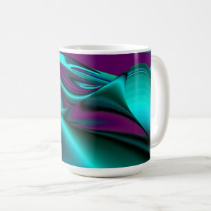 Futuristische Abstracte 3D Metallic Rainbow Art Koffiemok