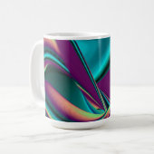 Futuristische Abstracte 3D Metallic Rainbow Art Koffiemok (Voorkant links)