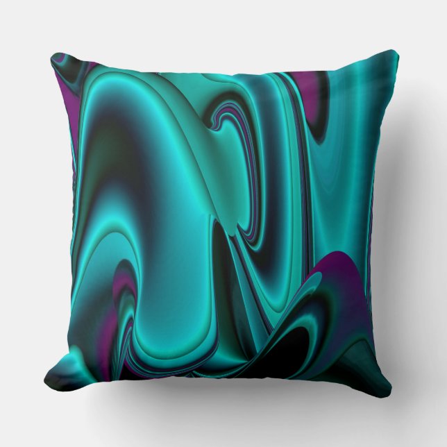 Futuristische Abstracte 3D Metallic Rainbow Art Kussen (Voorkant)