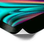 Futuristische Abstracte 3D Metallic Rainbow Art Perfect Poster (Hoek)