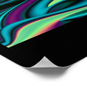 Futuristische Abstracte 3D Metallic Rainbow Art Poster (Hoek)