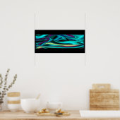 Futuristische Abstracte 3D Metallic Rainbow Art Poster (Keuken)