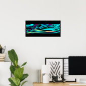 Futuristische Abstracte 3D Metallic Rainbow Art Poster (Thuiskantoor)