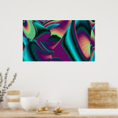 Futuristische Abstracte 3D Metallic Rainbow Art Poster (Keuken)