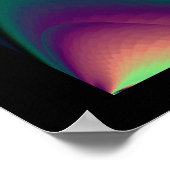 Futuristische Abstracte 3D Metallic Rainbow Art Poster (Hoek)