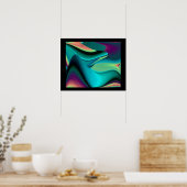 Futuristische Abstracte 3D Metallic Rainbow Art Poster (Keuken)