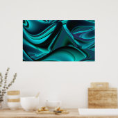 Futuristische Abstracte 3D Metallic Rainbow Art Poster (Keuken)