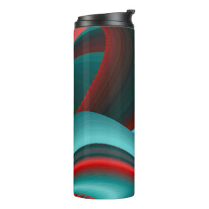 Futuristische Abstracte 3D Metallic Rainbow Art Thermosbeker