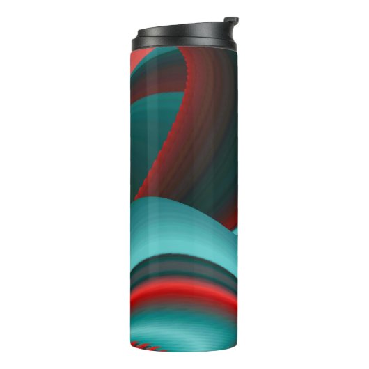 Futuristische Abstracte 3D Metallic Rainbow Art Thermosbeker (Gedraaid links)
