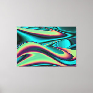 Futuristische Abstracte 3D Metallic Regenboog Kuns Canvas Afdruk