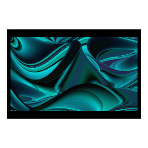 Futuristische Abstracte 3D Metallic Regenboog Kuns Perfect Poster