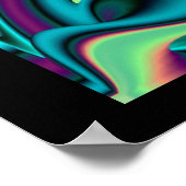 Futuristische Abstracte 3D Metallic Regenboog Kuns Poster (Hoek)