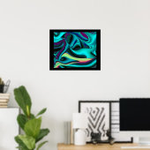 Futuristische Abstracte 3D Metallic Regenboog Kuns Poster (Thuiskantoor)