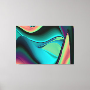 Futuristische Abstracte 3D Metallieke Regenboog Ku Canvas Afdruk