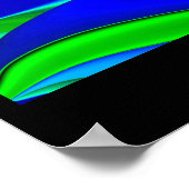 Futuristische Abstracte 3D-regenboogkunst Poster (Hoek)