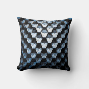 Futuristische Abstracte Blauwe Geometrische Metaal Kussen