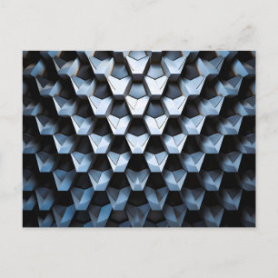 Futuristische abstracte blauwe geometrische metale feestdagenkaart