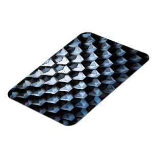 Futuristische abstracte blauwe geometrische metale magneet