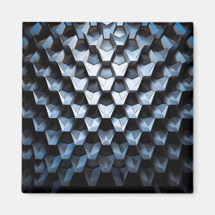 Futuristische abstracte blauwe geometrische metale magneet