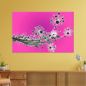Futuristische abstracte bloemen-Magenta canvas pri (Insitu (Woonkamer))