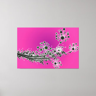 Futuristische abstracte bloemen-Magenta canvas pri
