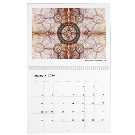 Futuristische Abstracte fractals 2026 Kalender (Jan 2026)