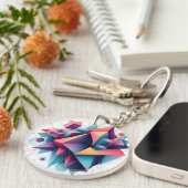 Futuristische Abstracte geometrische vormen met Ne Sleutelhanger (Voorkant Rechts)