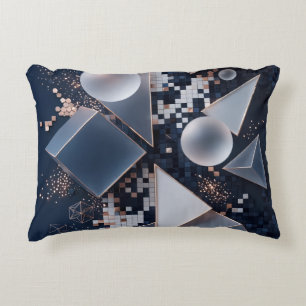 Futuristische Abstracte Kerst Mosaic 3D Accent Kussen