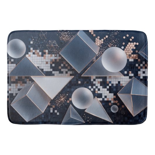 Futuristische Abstracte Kerst Mosaic 3D Badmat (Voorkant)