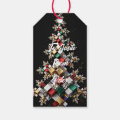 Futuristische Abstracte Kerst Mosaic 3D - Cadeaulabel (Voorkant)