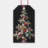 Futuristische Abstracte Kerst Mosaic 3D - Cadeaulabel (Achterkant)