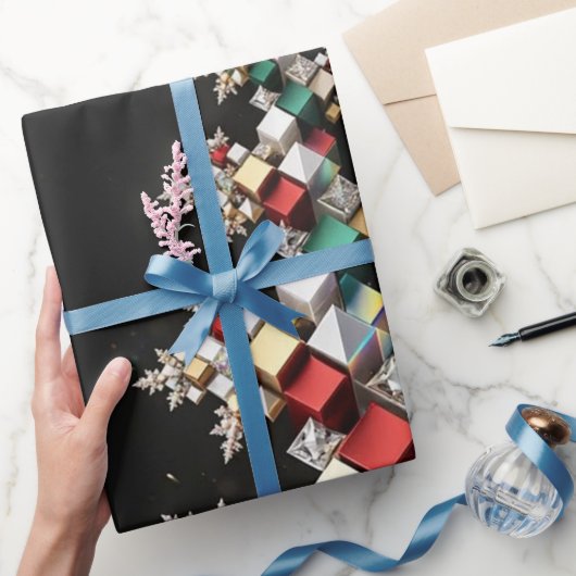 Futuristische Abstracte Kerst Mosaic 3D - Cadeaupapier (Geschenken)