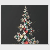 Futuristische Abstracte Kerst Mosaic 3D - Cadeaupapier (Vlak)
