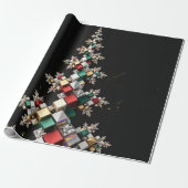 Futuristische Abstracte Kerst Mosaic 3D - Cadeaupapier (Uitgerold)