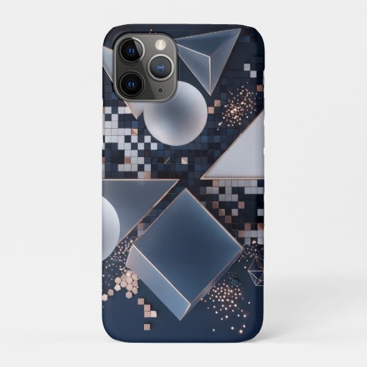 Futuristische Abstracte Kerst Mosaic 3D Case-Mate iPhone Case (Achterkant)