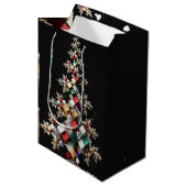 Futuristische Abstracte Kerst Mosaic 3D - Medium Cadeauzakje (Voorkant Gekanteld)