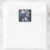 Futuristische Abstracte Kerst Mozaïek 3D Vierkante Sticker (Tas)