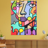 Futuristische Abstracte kleurrijke levendige kunst Canvas Afdruk (Insitu (Woonkamer))