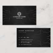 Futuristische Abstracte lijnen Grijze moderne tech Visitekaartje (Voorkant / Achterkant)