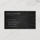 Futuristische Abstracte lijnen Grijze moderne tech Visitekaartje (Achterkant)