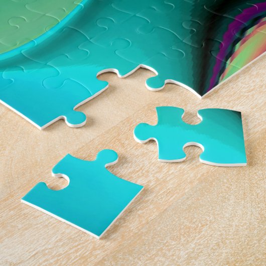 futuristische, Abstracte regenboog Legpuzzel (Zijkant)