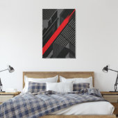 Futuristische Abstracte Rood Zwart Canvas Afdruk (Insitu (Slaapkamer))